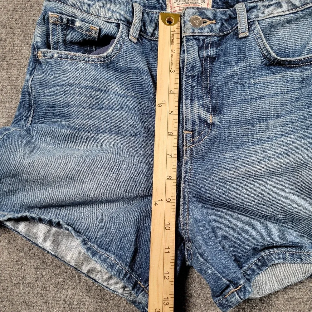 Guess Medium Blue High-Rise Denim Shorts - Picture 5 of 9